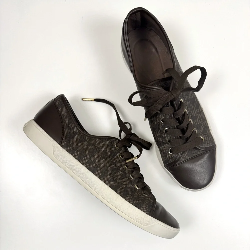 Michael Kors Signature Brown Low Top Sneakers